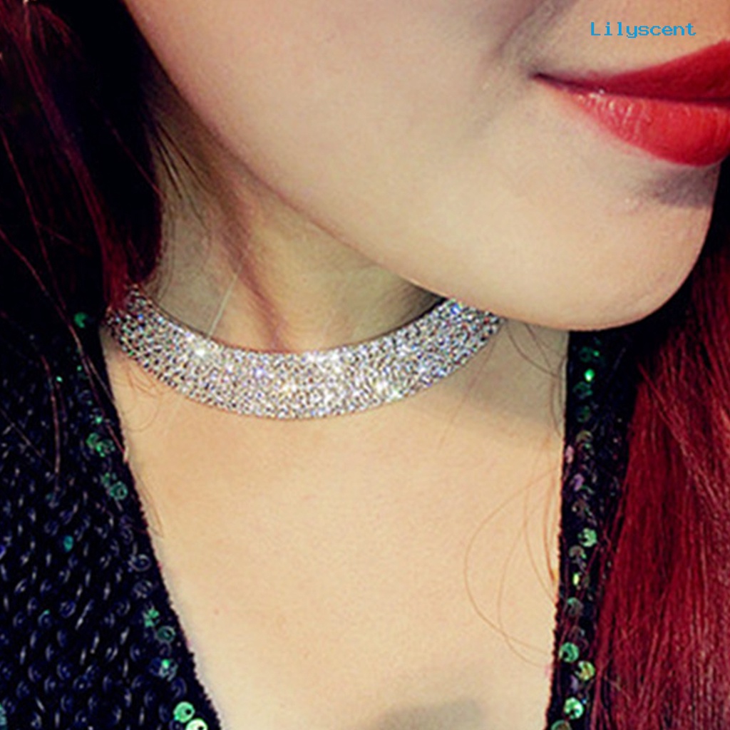 Kalung Choker Berlian Imitasi Gaya Elegan Untuk Wanita