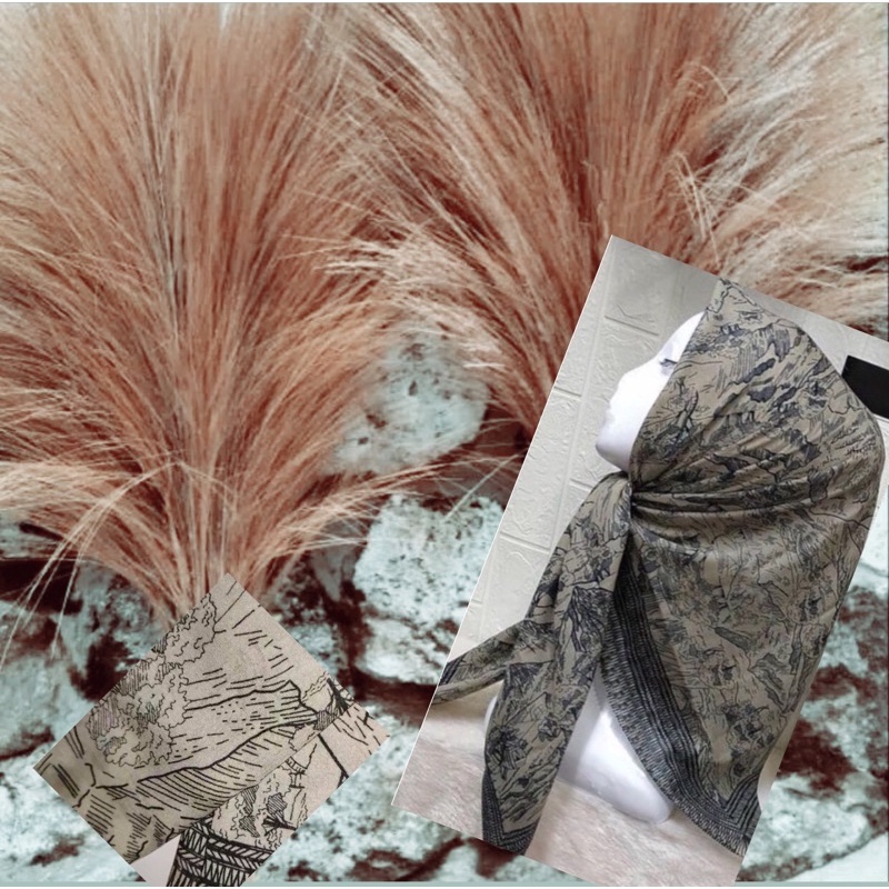 HIJAB DENAY KW MOTIF / HIJAB SEGI EMPAT LASTER CUT