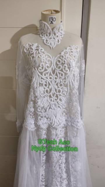 Jumbo Kebaya Akad Putih Double Tille Full Payet Jumbo