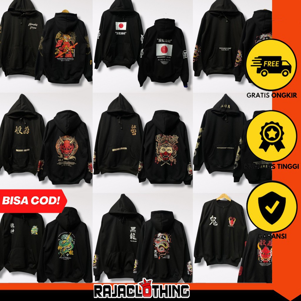 RCL - Jaket Hoodie Memphis Origin Bahan Flacee Tebal Unisex Pria Wanita