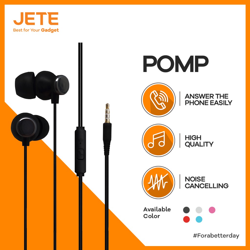 Headset Earphone  JETE Pomp - Garansi 2 Tahun