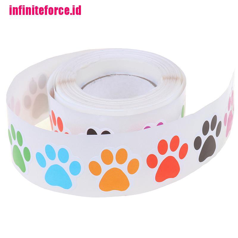 500pcs Colorful Paw Print Stickers Dog cat Paw Labels Stickers reward sticker