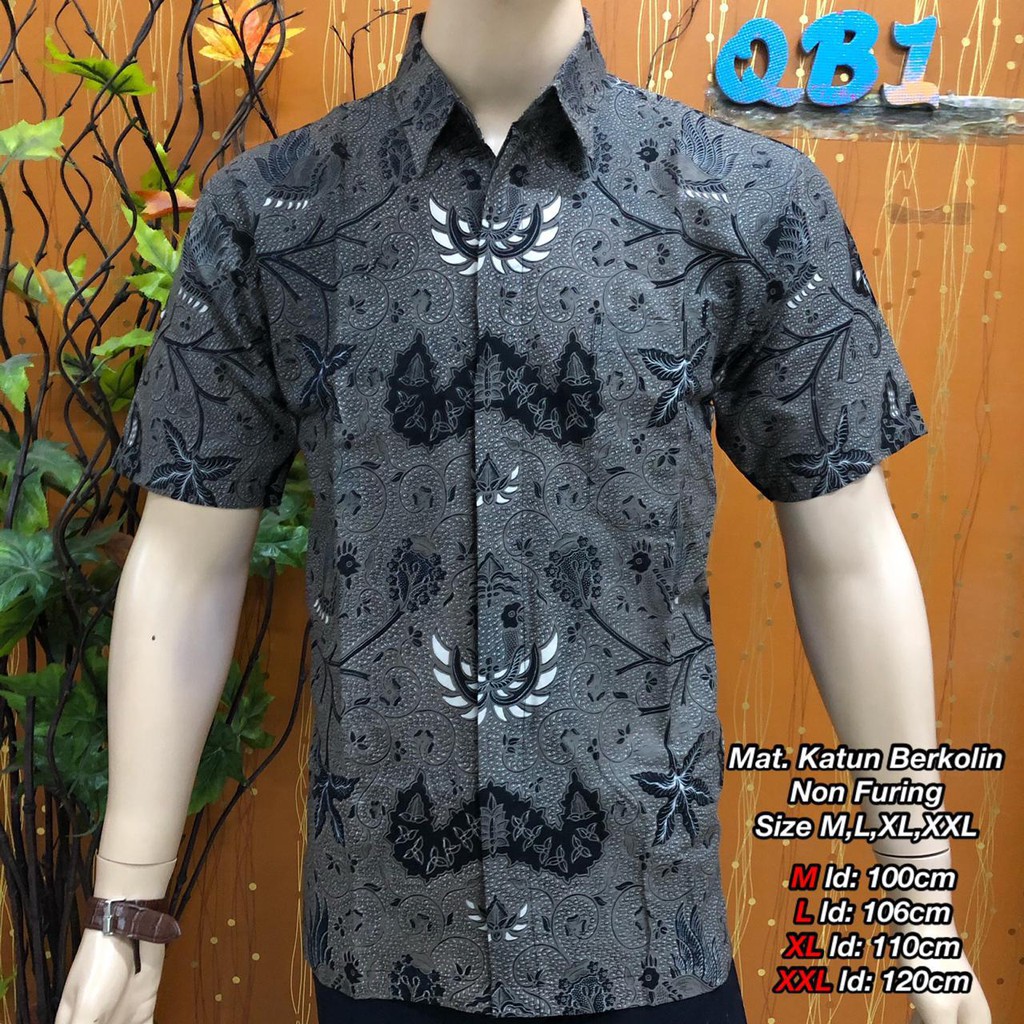 BATIK QB1 -MENTELL2702-25 BATIK LENGAN PENDEK PREMIUM