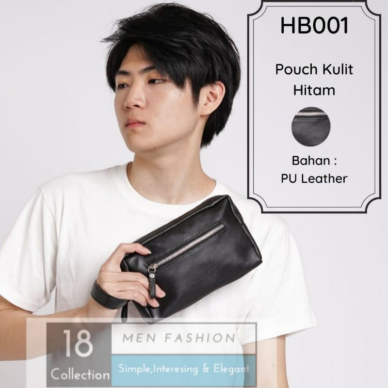 [Bisa Cod] Hand Bag Pria Pouch Kulit Import