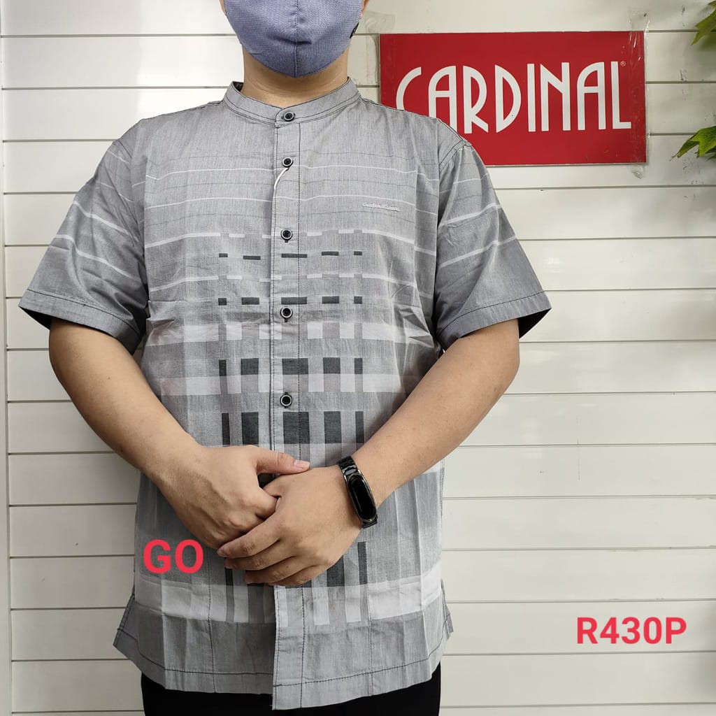 gos CARDINAL KEMEJA KOKO Taqwa Pakaian Pria Original Baju Muslim Salur Lengan Pendek Kekinian