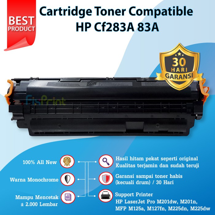 Cartridge Toner Compatible HP 83A Cf283A Printer HP Pro M201dw M201n MFP M125a M127fn M225dn M225dw