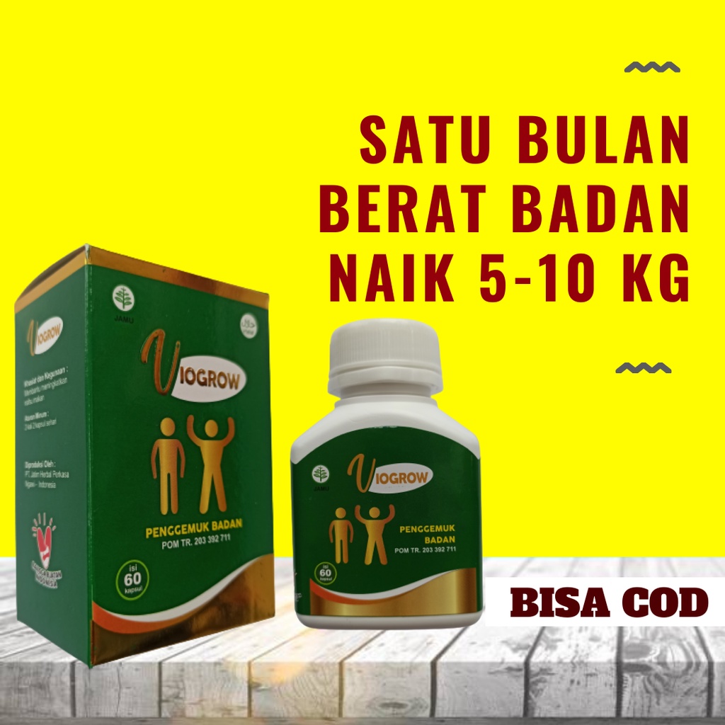 

Viogrow Original Obat Gemuk Penggemuk Badan Herbal ALAMI PLUS PENAMBAH NAFSU MAKAN Penambah Berat Badan Aman BPOM Vitamin Kapsul Herbal Gemuk DIJAMIN ORIGINAL