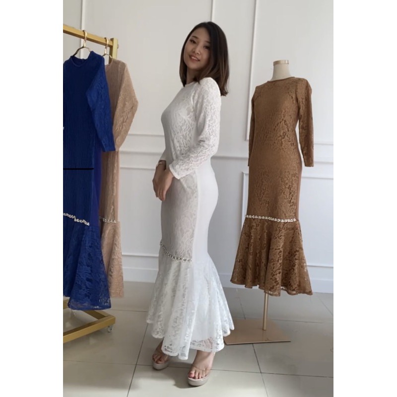 Vanesha Margaretta - 155# Dress Brukat Duyung Pesta Import