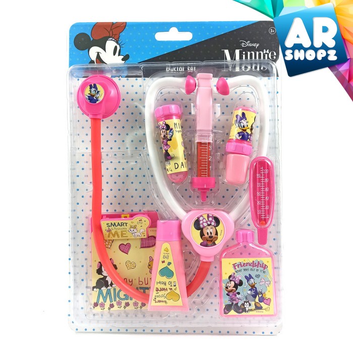 dokter-mainan- minnie mouse doctor set mainan anak dokter dokteran stetoskop suntikan -mainan-
