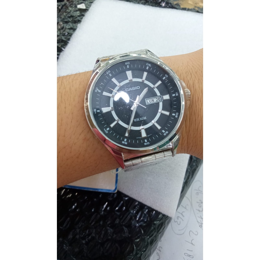 JAM TANGAN PRIA CASIO MTP-E108D-1AVDF ORIGINAL GARANSI 1 TAHUN MURAH