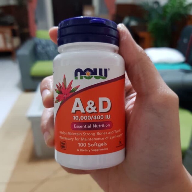 Now foods food vitamin a vit a 10000iu 10000 iu vitamin d vit d 400iu 400 iu 100 sg