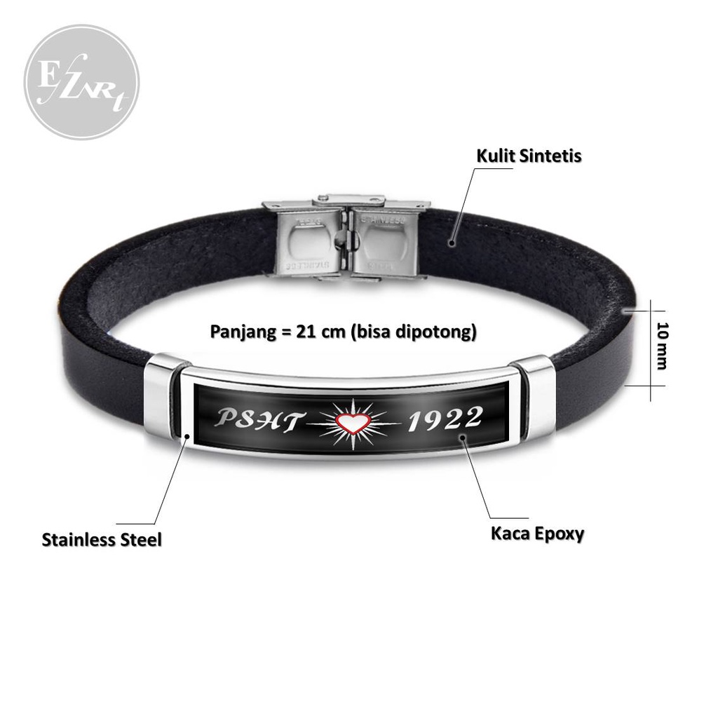 GELANG PREMIUM KULIT SINTETIS TEMA CUSTOM PENDEKAR SILAT PSHT SH TERATE STAINLESS STEEL PRIA WANITA MODEL SABUK STRAP