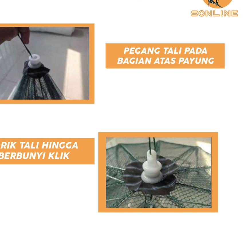 ➮ SONLINE Payung Bubu 12 Lubang Jaring Jebakan Perangkap Udang ikan Kepiting Model Payung 12 Lubang 