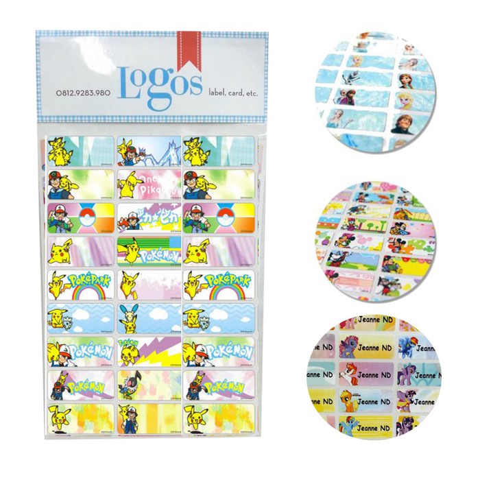 

Stiker Label Nama Uk.3x1,3cm (Medium) Dpt 30pcs Waterproof Anti Luntur