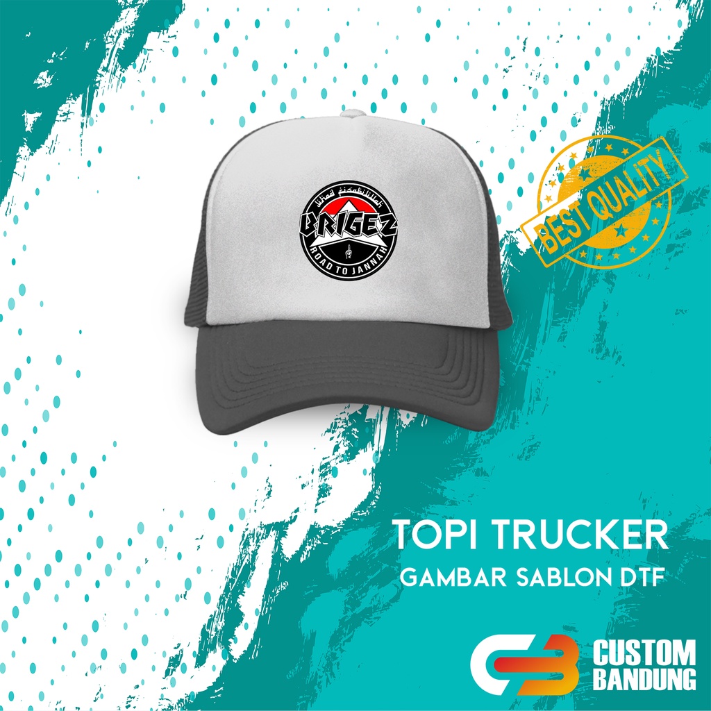 Topi Trucker BRIGEZ 6 Topi Jaring GBR Pria Wanita Bisa COD Original High Quality