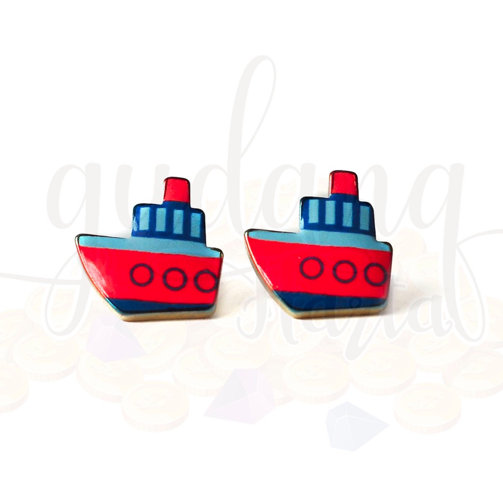 Anting Stud Kapal Ship Unik Lucu GH 203496