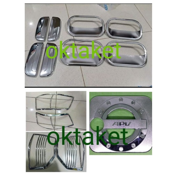 paket lengkap APV garnish depan belakang outer handle tank cover chrome