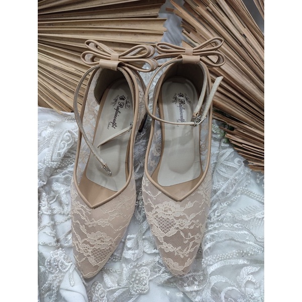 sepatu wanita vilea nude pita tinggi 5cm tahu