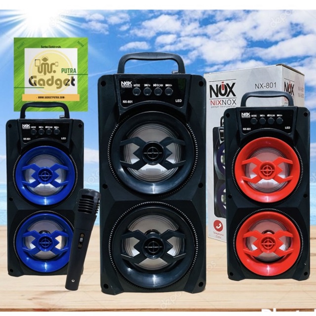 [COD]√ Speaker bluetooth karaoke NIXNOX  FREE MIC big bass speaker portabel termurah