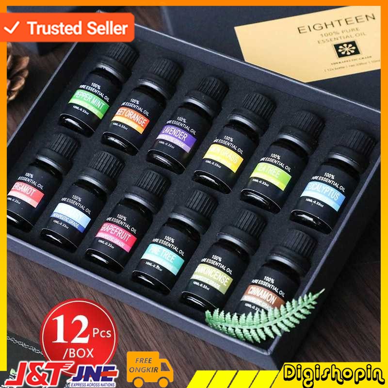 Refill Minyak Aroma Terapi 6PCS 10ml Eighteen Pure Essential Fragrance Oils Minyak Aromatherapy