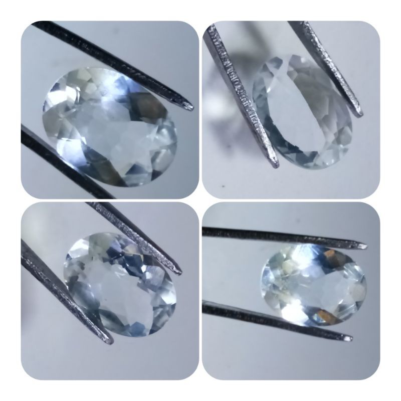 Batu permata white topaz clean