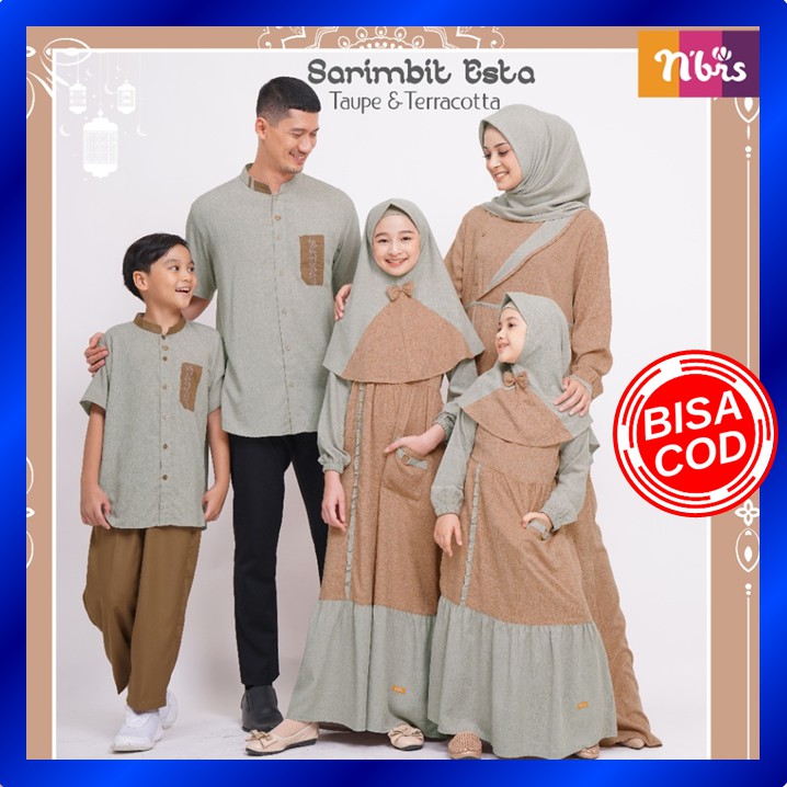 Nibras Couple Sarimbit Terbaru 2021 Baju Keluarga Muslim Koko Gamis Lebaran Promo Terlaris Esta Ori