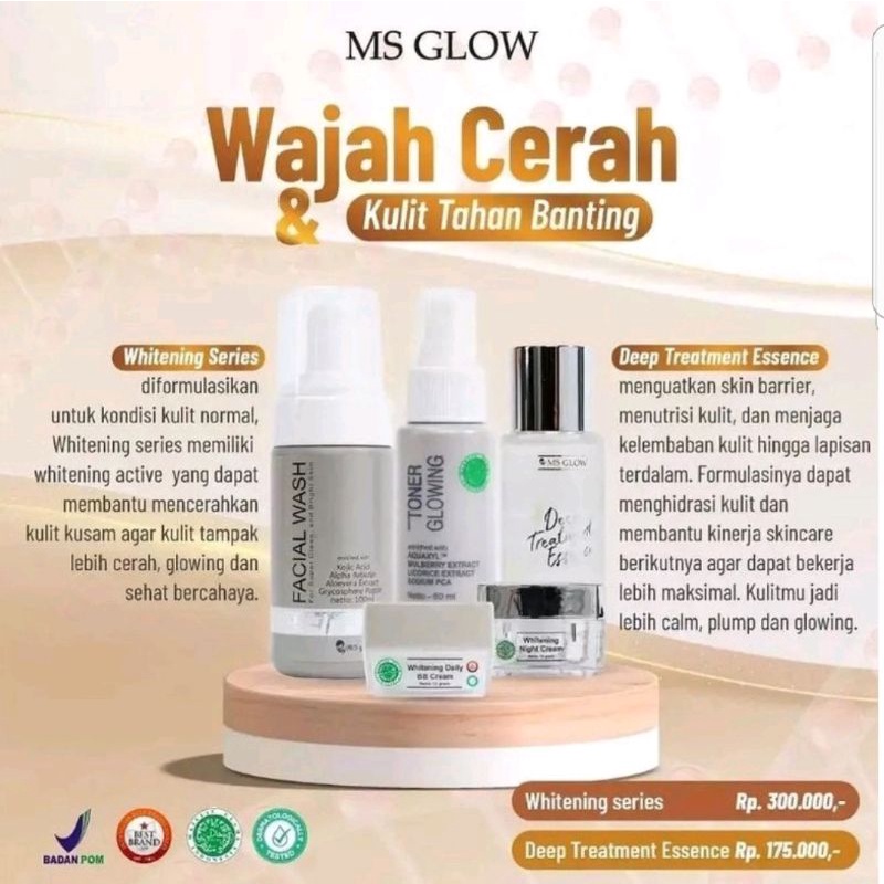 Paket whitening+Deep Treatment Essence MS GLOW.