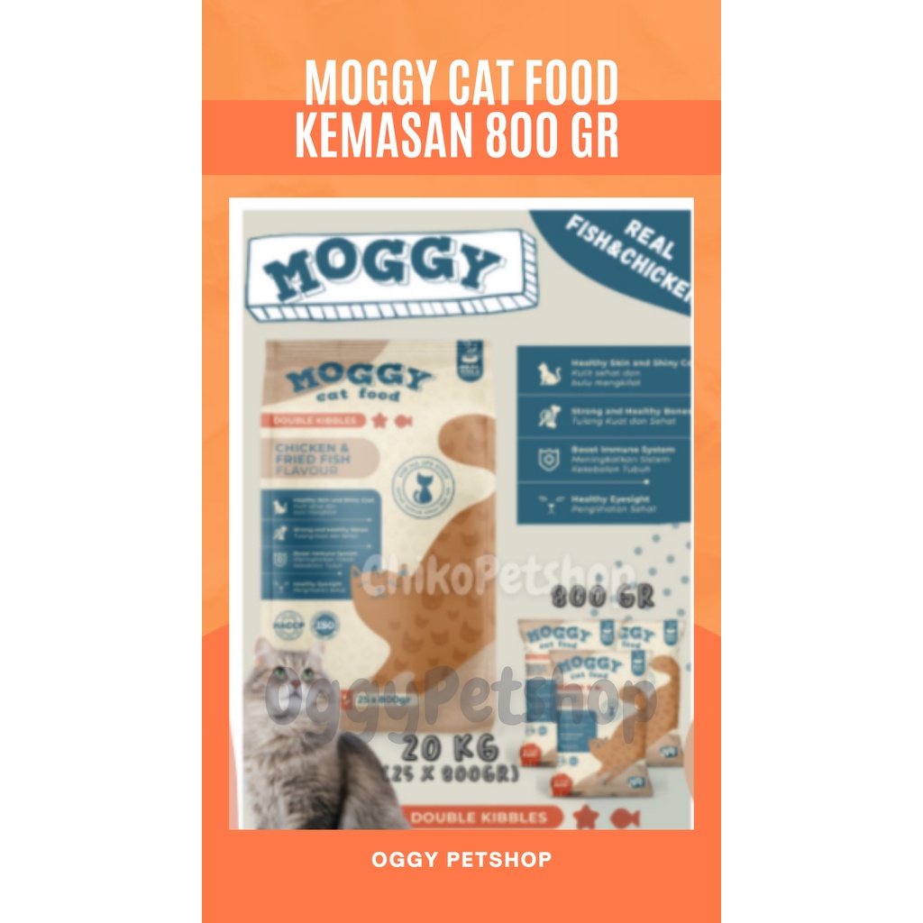 Moggy Cat Food Kemasan 800 Gram - Makanan Kucing