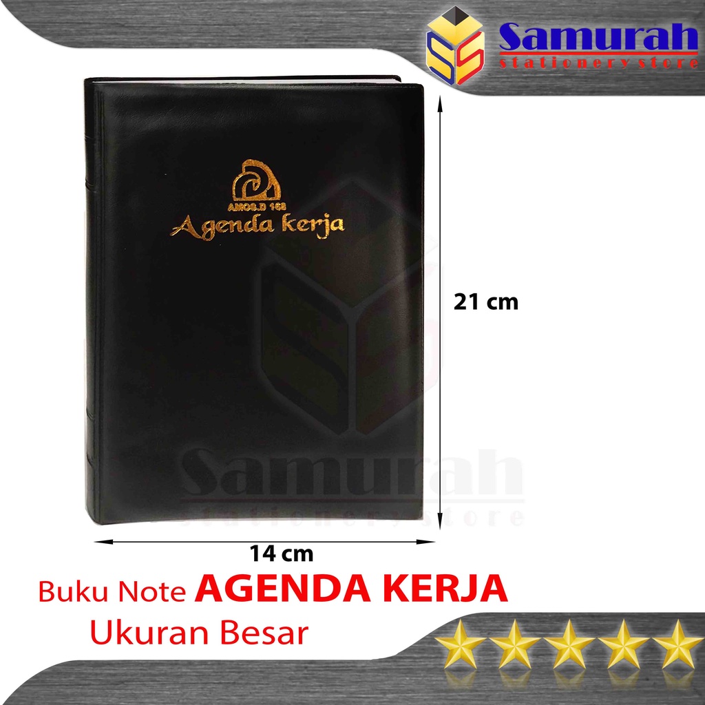 Jual Buku Agenda Kerja Besar Kertas Bergaris - Cover Plastik Hitam 14 X ...