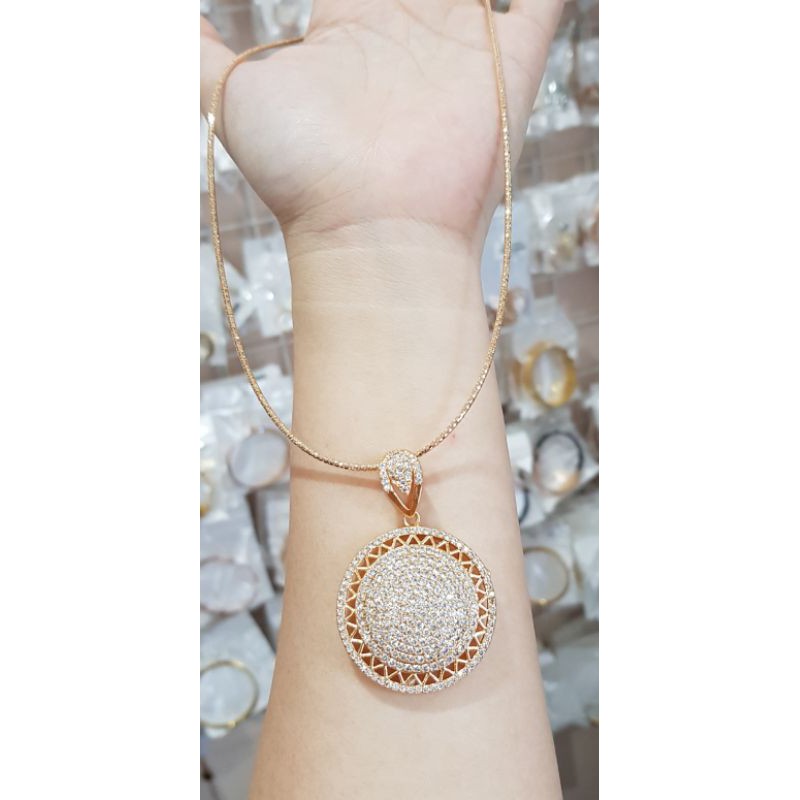 Kalung Kaku Liontin Bulat Jaring