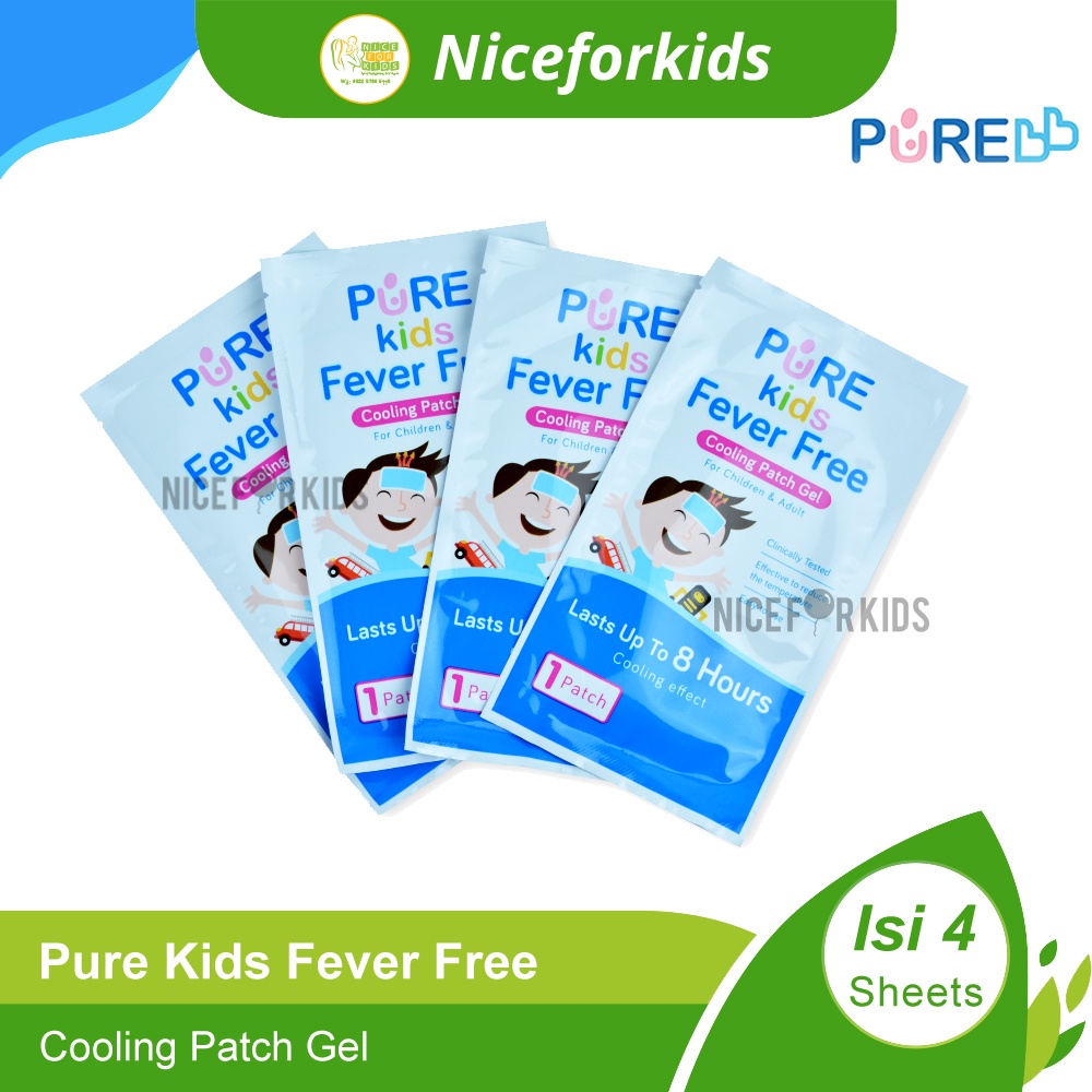 Pure Kids Fever Free Cooling Patch 4's / Stiker Penurun Panas