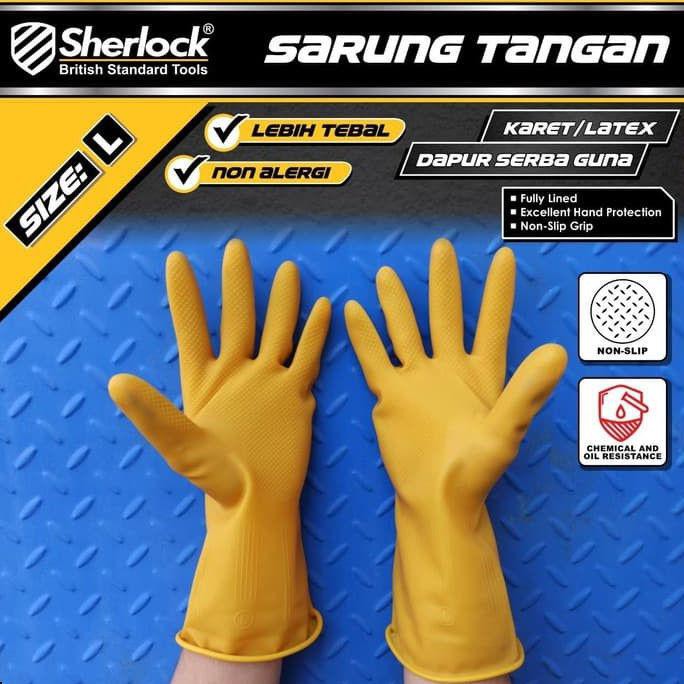 Open Ds] " Sarung Tangan Karet L - Sherlock Sarung Tangan Cuci Piring Latek