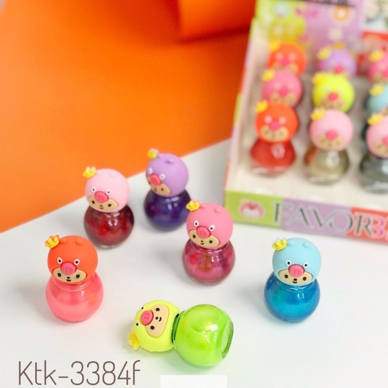 kutek momo mahkota lucu cute warna glossy dan glitter nail polish cute cat kuku