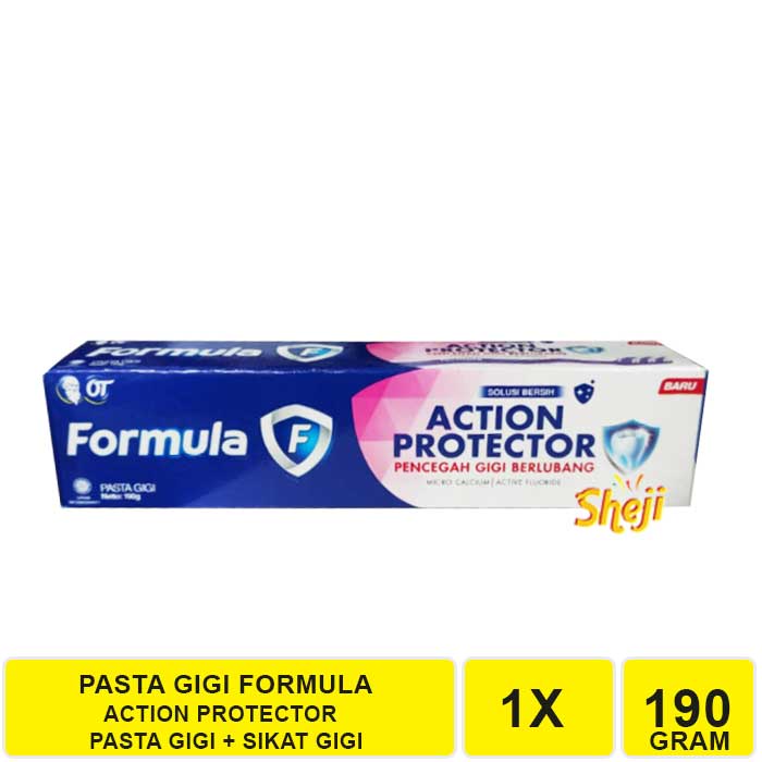 PASTA GIGI FORMULA ACTION PROTECTOR 190 GRAM / ACTION STRONG 160 GRAM + GRATIS SIKAT GIGI