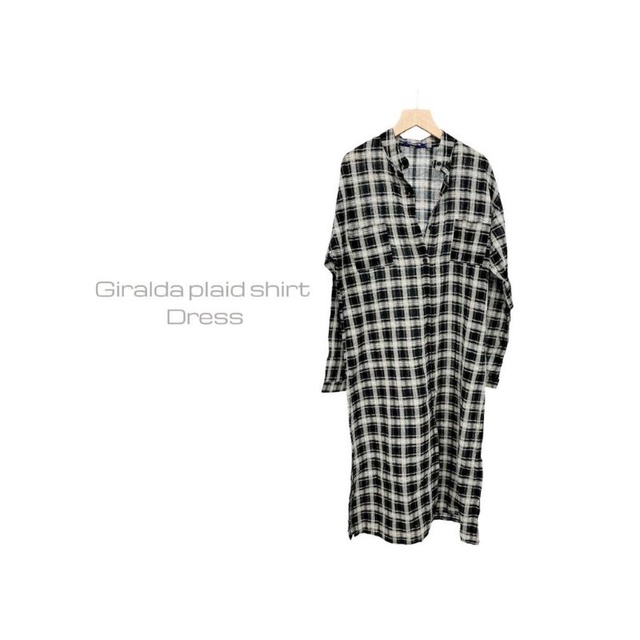 MDLV ~ 9238# Giralda Plaid Shirt Dress Slide Dress Kotak Fashion Import