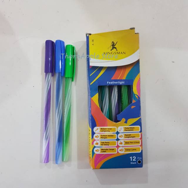 

Pulpen/Bolpen Ulir Kingsman isi 12pcs