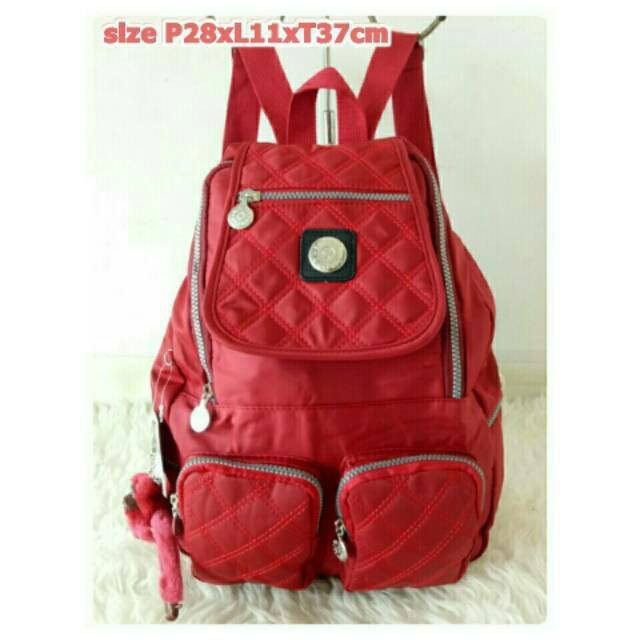 TAS 100% ORIGINAL - Kp013 Tas Ransel Wanita Import Kipling Bordir Medium  6slet