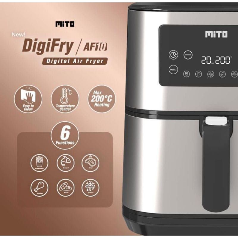 Mito Digital Air Fryer Grande DigiFry AF10 AF 10 Kapasitas 6 Liter Mito