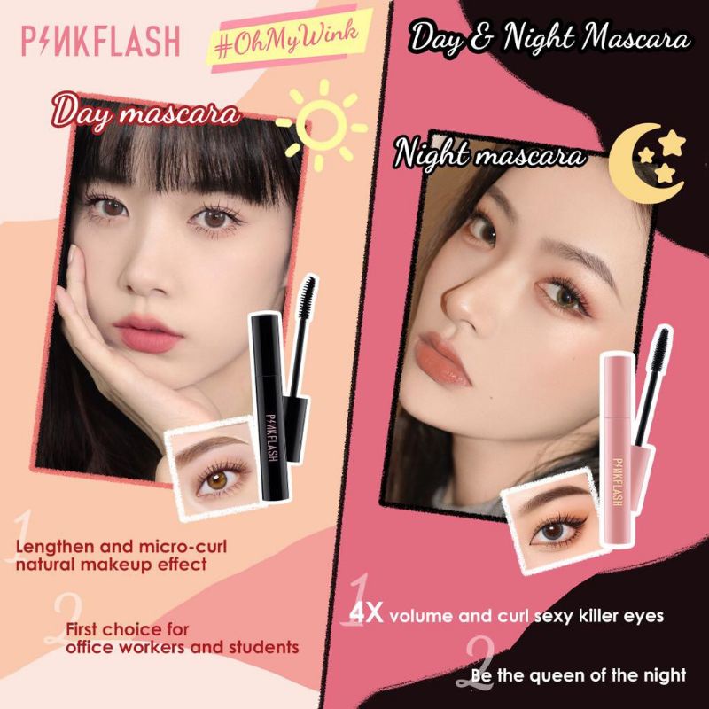 Original PINKFLASH Oilproof Curl Mascara Volumezing Maskara Tahan Air