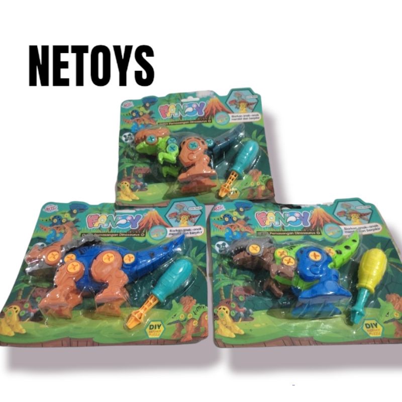 (MC459-A)DIY Pemasangan Dinosaurus Fancy lengkap set/Mainan Puzzle