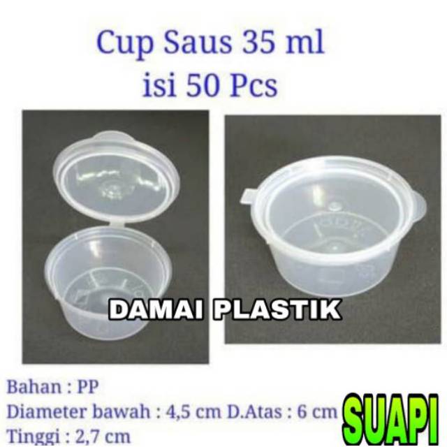 Cup saos sambal plastik Cup sambel 30ml Tempat saos Thinwall 30ml 35ml 75ml 60ml 25ml