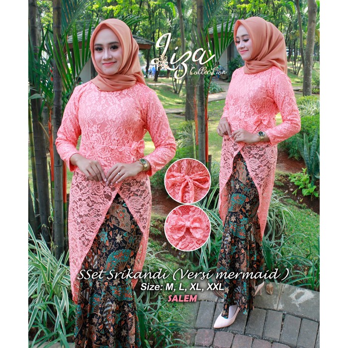 set kebaya brukat sri kandi rok duyung berkualitas