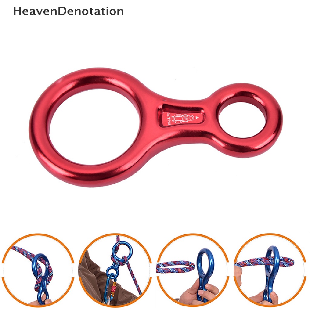 1pc Rappel Rock Climbing Gear Belay Descender Figure Of 8 35kn Bahan Aluminum