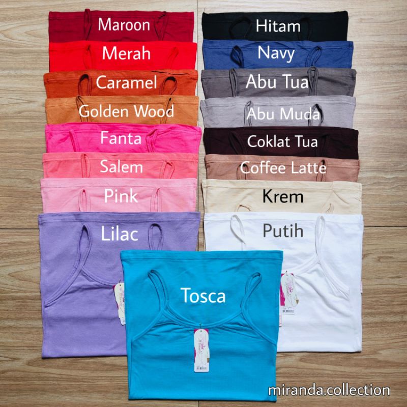 Tanktop Miranda Tali Kecil Polos Bahan Rayon Spandex L XL / Tank Top 6169-8