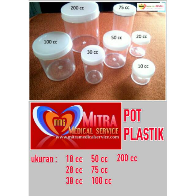 POT PLASTIK 100 CC / WADAH PLASTIK 100 ML / BOKAL URINE / POT DAHAK / BOKAL SPESIMEN