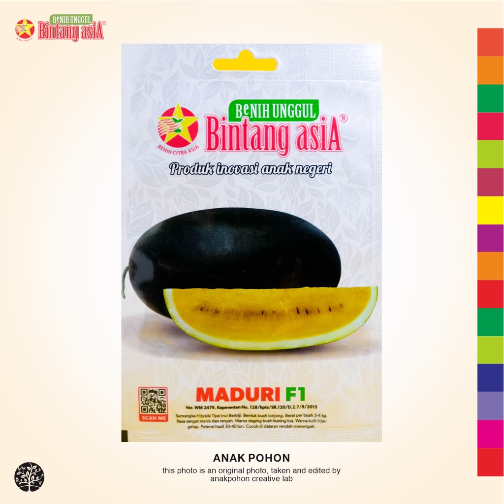 (1 PACK) Benih Semangka MADURI F1 Kuning Lonjong Berbiji Hibrida Seeds - BINTANG ASIA - 1 GRAM