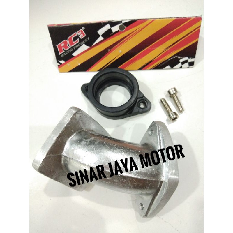 Intake intek manifold Rc3 untuk motor bebek Jupiter z vega Supra Kharisma untuk pakai karbu 24mm