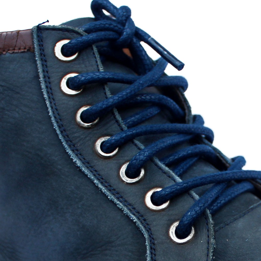 MR Shoelaces RB03 Tali Sepatu Lilin Bulat Besar Biru Tua (Dark Blue) 5-6mm Panjang 70cm 80cm 90cm 100cm 120cm 150cm 180cm 200cm (Round Big Waxed Shoelaces) (Waxed Laces) - Premium Shoelace