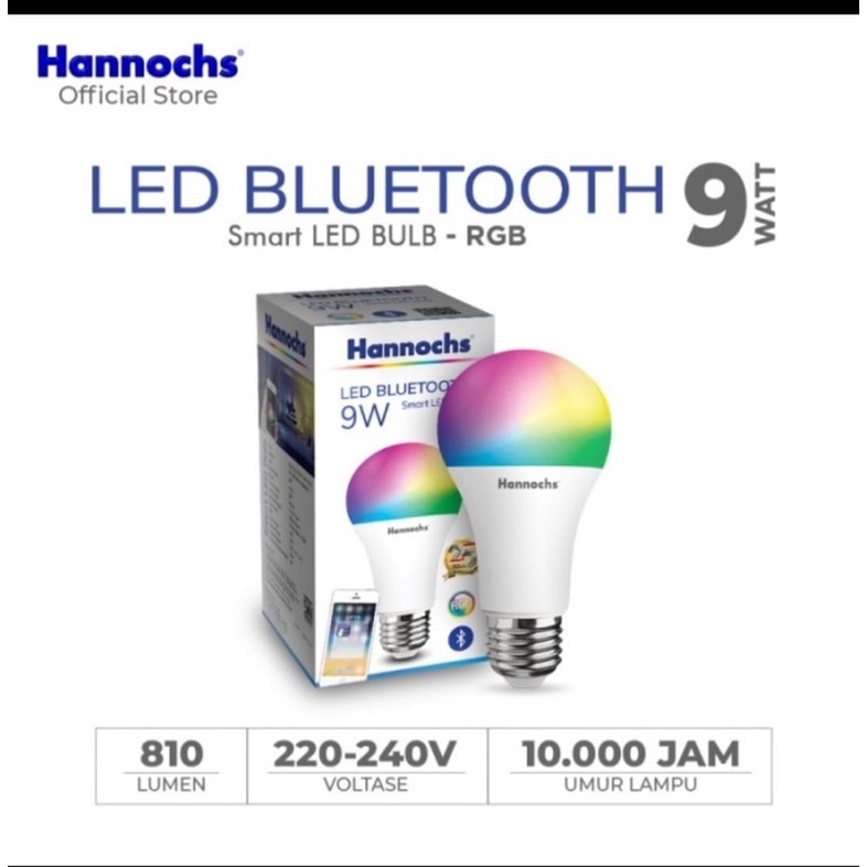 LED Bluetooth 9 Watt, Smart LED Buld RGB Hannochs