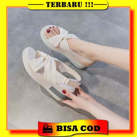 Sepatu Sendal Wanita Mary Jane Sandal Lucu Cewek Wedges Kekinian 2022  Demol_Shoes-Sandal Wanita Kor